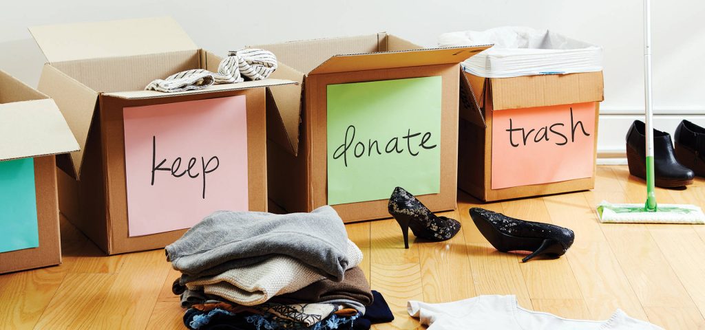 Boxes to keep donate trash 